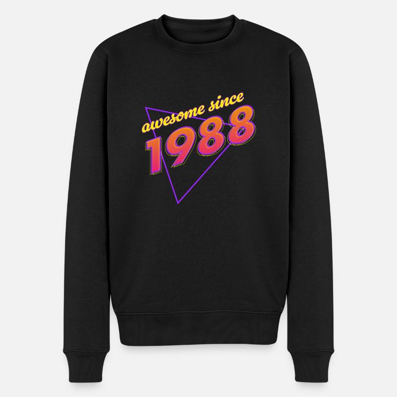 Retro - Genial seit 1988 - Männer Premium Bio Pullover - Schwarz