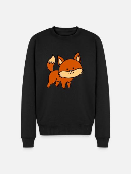 fuchs - Männer Premium Bio Pullover - Schwarz
