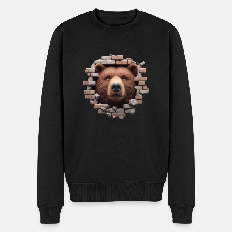 Ours dans le trou - Pull Premium bio Homme - noir