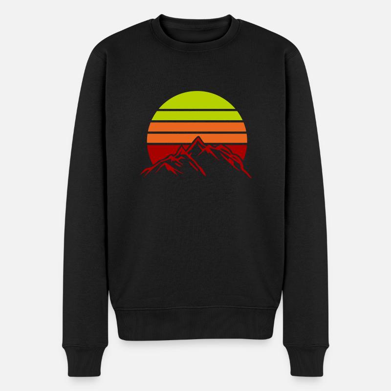 berge gebirge mountains - Männer Premium Bio Pullover - Schwarz