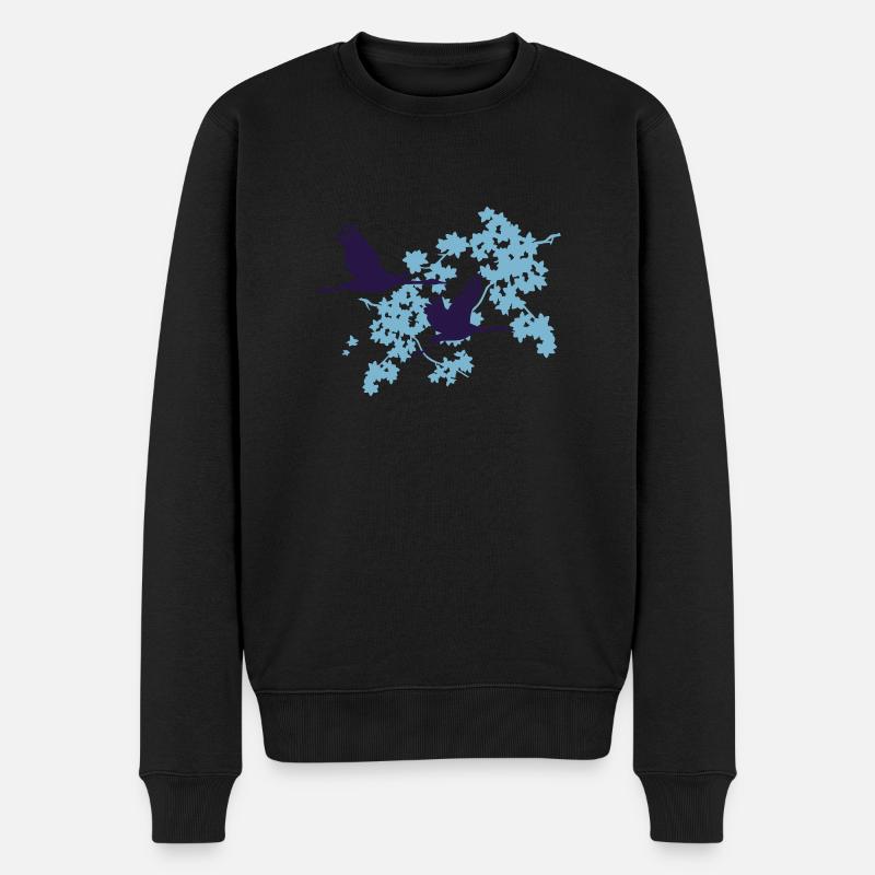 Flore et faune - 2 grues - Pull Premium bio Homme - noir