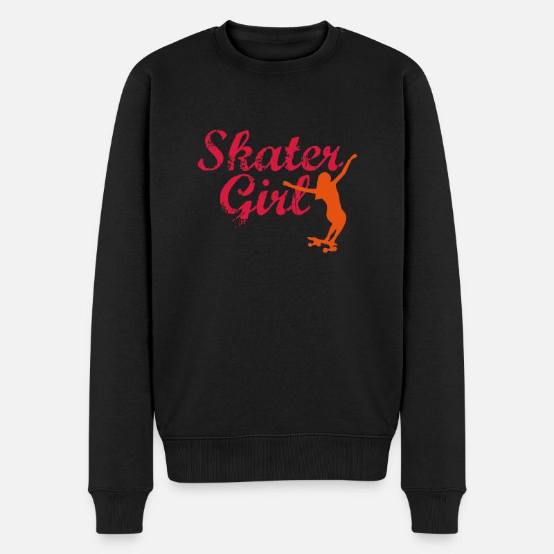 SkaterGirl - Männer Premium Bio Pullover - Schwarz