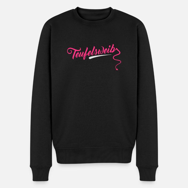 Teufelsweib - Männer Premium Bio Pullover - Schwarz