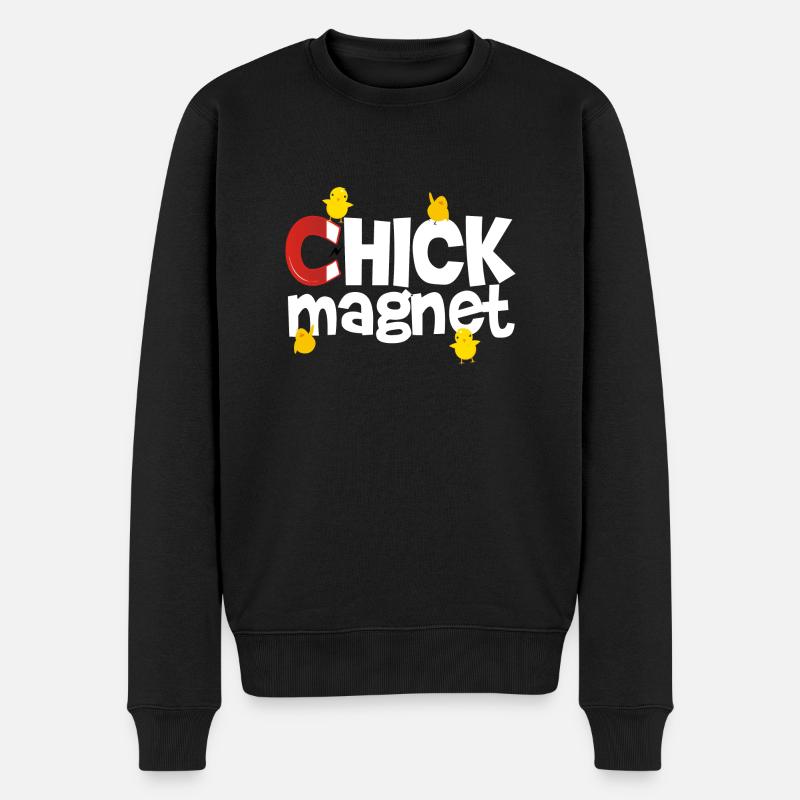 chick magnet - Männer Premium Bio Pullover - Schwarz