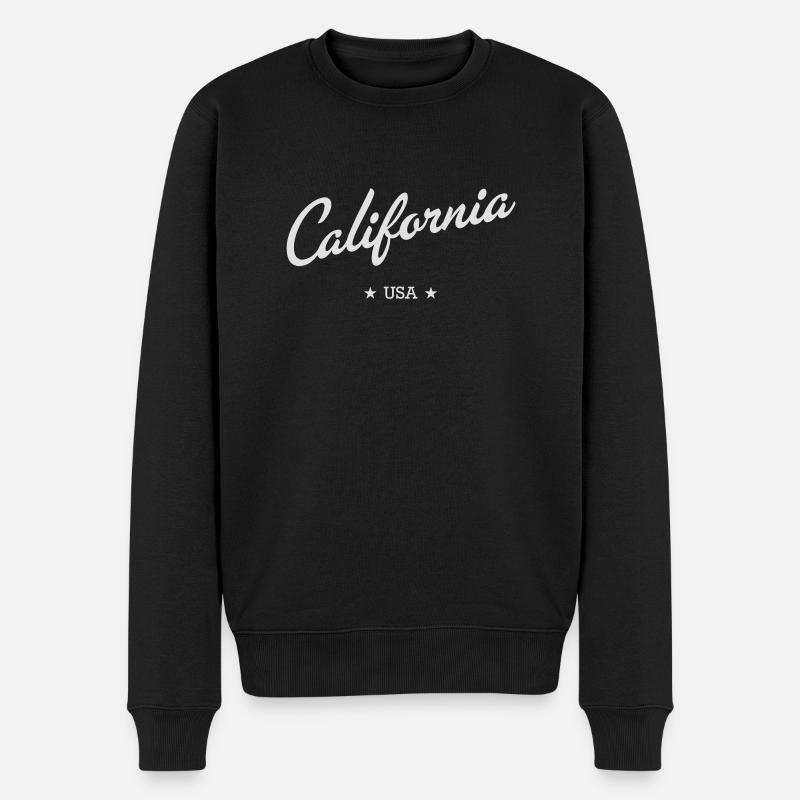 California - Männer Premium Bio Pullover - Schwarz