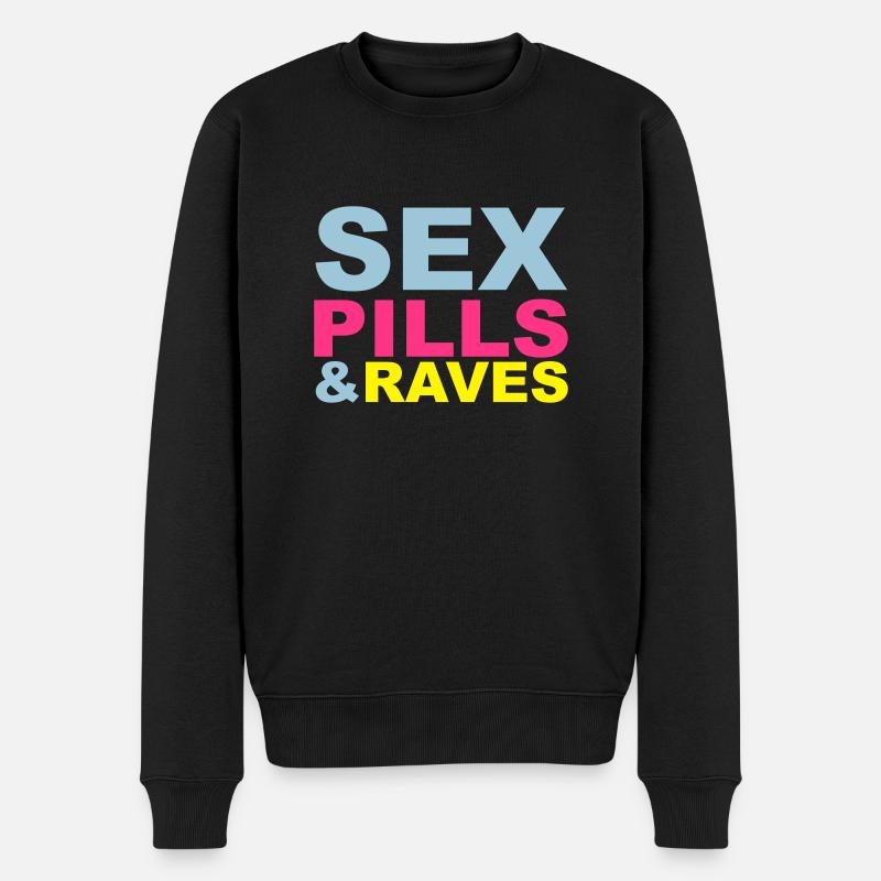 Sex Pills Raves - Männer Premium Bio Pullover - Schwarz