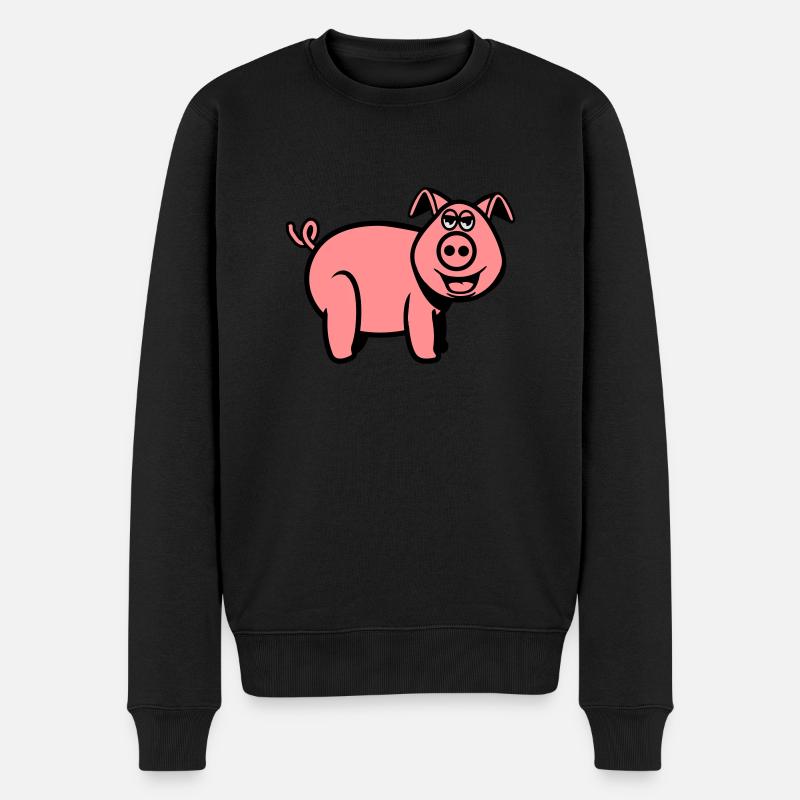 Cochon stupide drôle - Pull Premium bio Homme - noir
