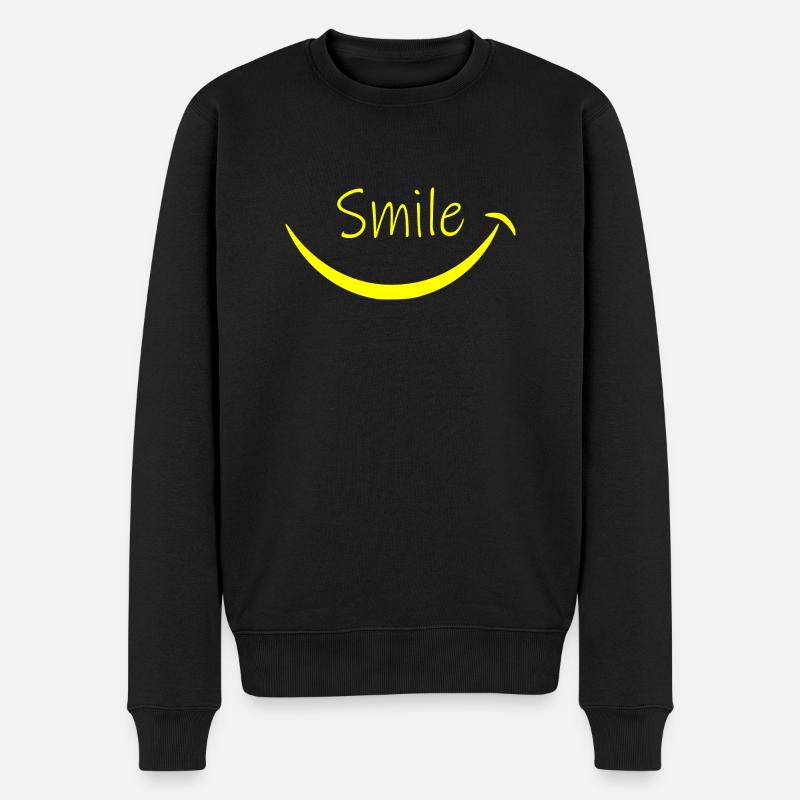 Smile - Männer Premium Bio Pullover - Schwarz