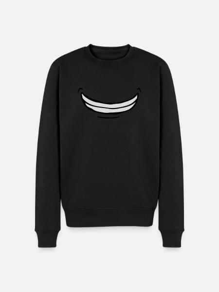 Wide exuberant comic grin - Men's Premium Organic Jumper - black