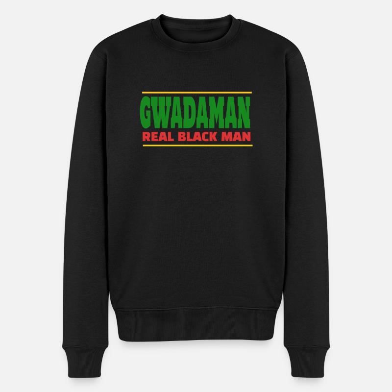 Gwadaman, echter schwarzer Mann - Männer Premium Bio Pullover - Schwarz