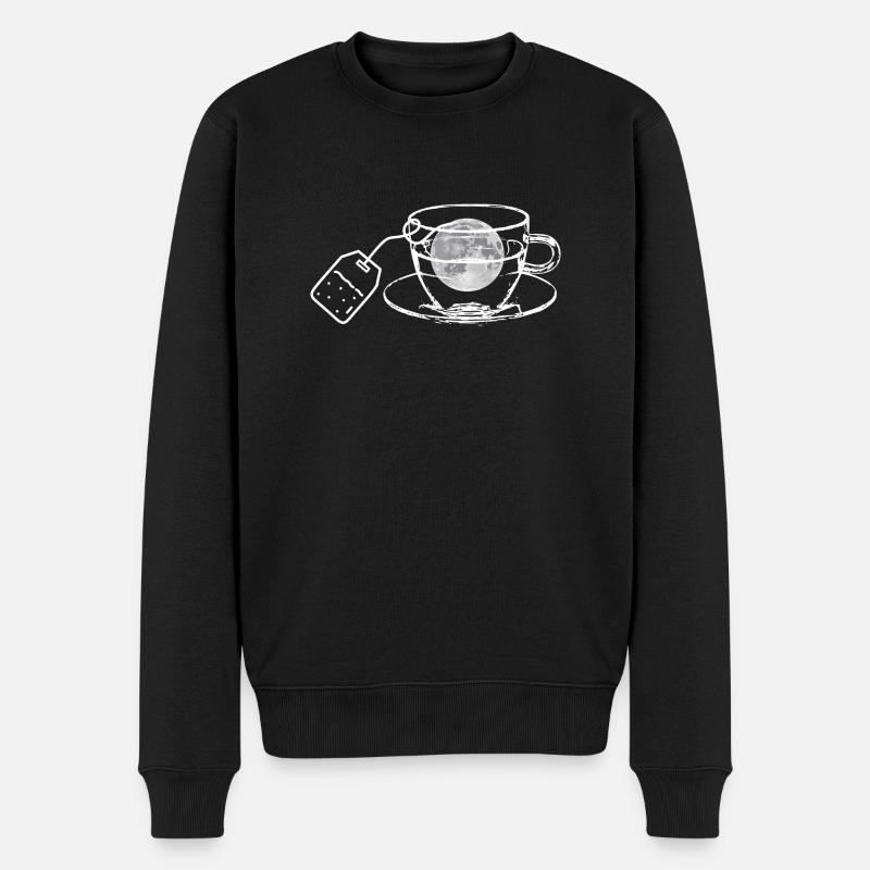 Mond-Cup - Männer Premium Bio Pullover - Schwarz