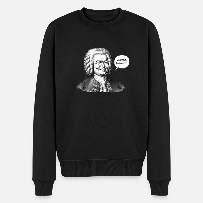 Johann Sebastian Bach - Männer Premium Bio Pullover - Schwarz