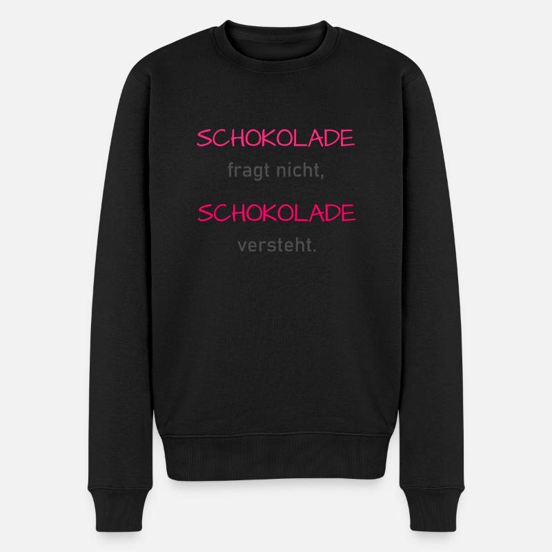 Schokolade versteht - Männer Premium Bio Pullover - Schwarz