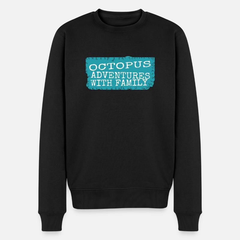birthday present idea observing octopuses - Männer Premium Bio Pullover - Schwarz