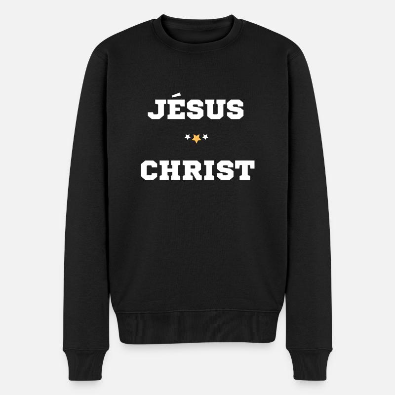JÉSUS CHRIST - Pull Premium bio Homme - noir
