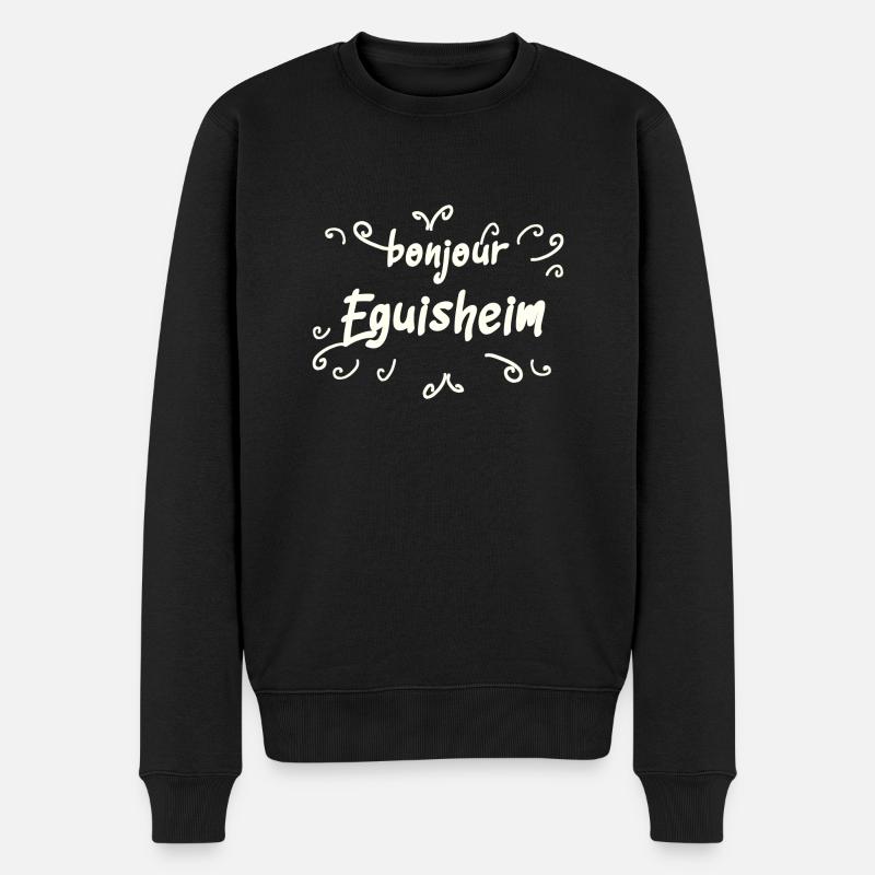 Frankreich Eguisheim Text - Männer Premium Bio Pullover - Schwarz