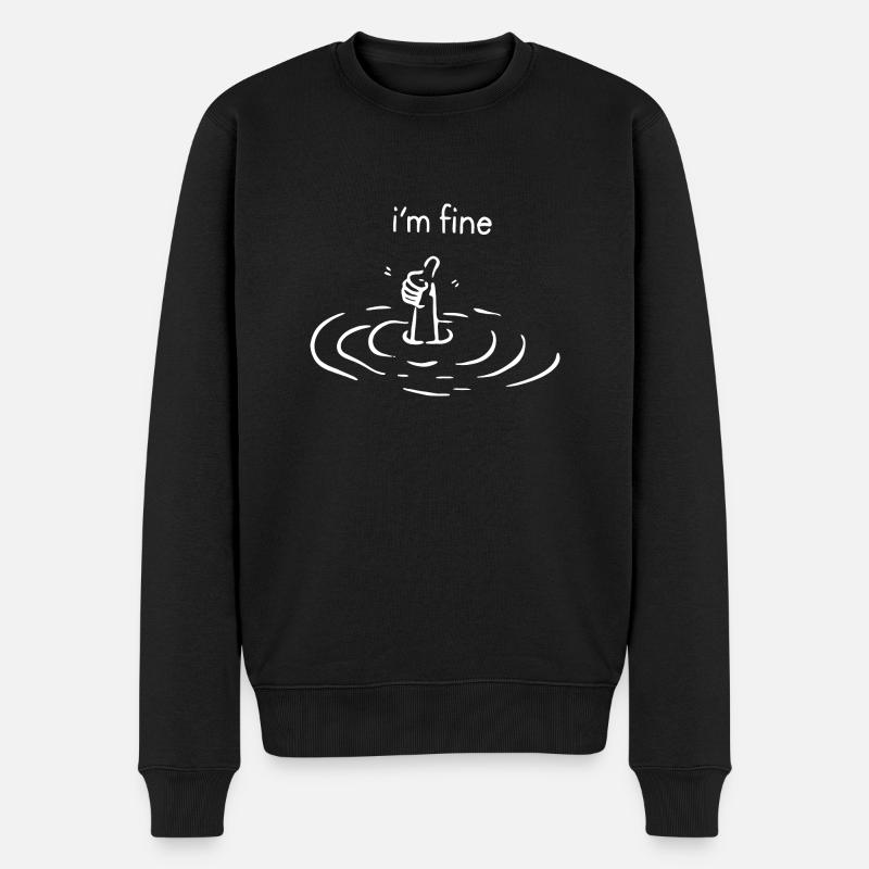 I'm Fine Print - Pull Premium bio Homme - noir
