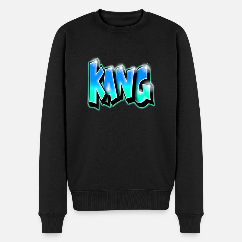 KANG GRAFFITI NAME DRUCK - Männer Premium Bio Pullover - Schwarz