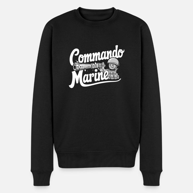 Commando Marine - Pull Premium bio Homme - noir