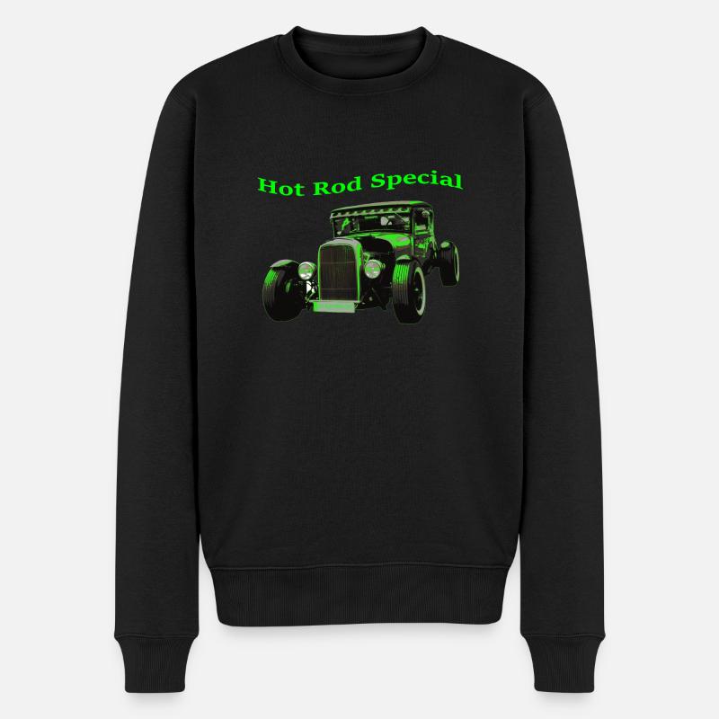 Hot Rod - Männer Premium Bio Pullover - Schwarz