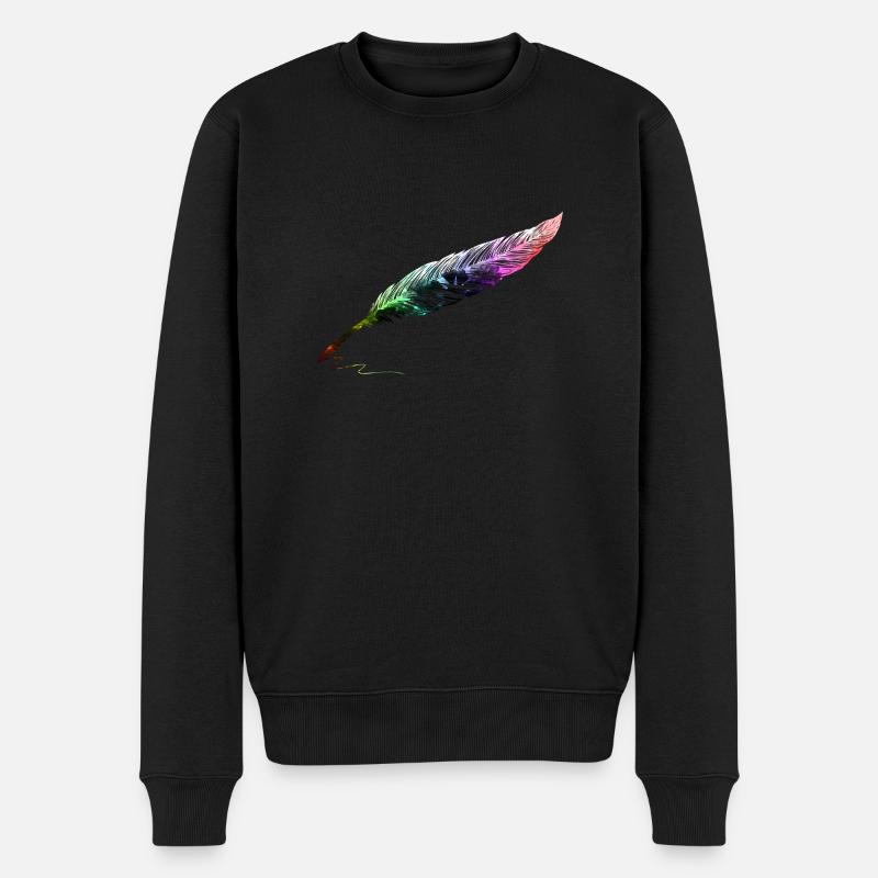 feder - Männer Premium Bio Pullover - Schwarz
