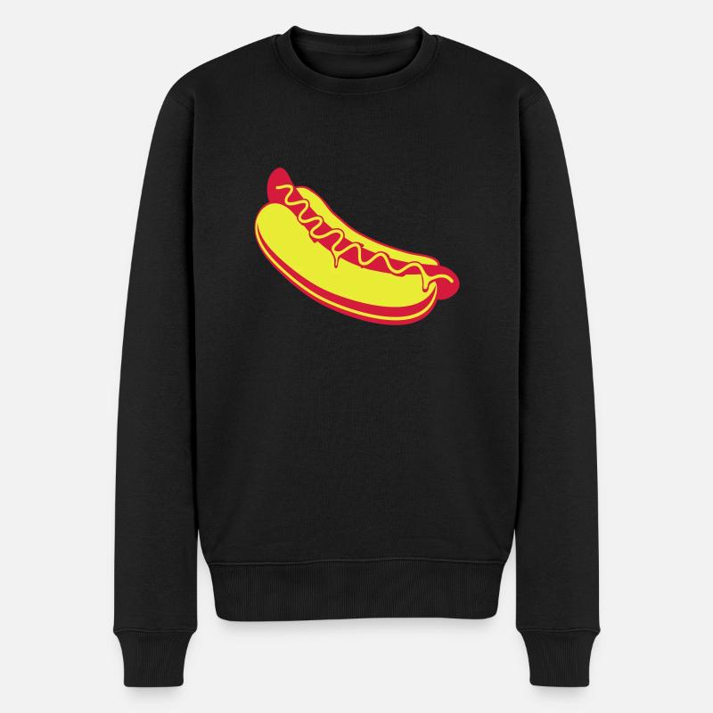 Hot dog - Männer Premium Bio Pullover - Schwarz