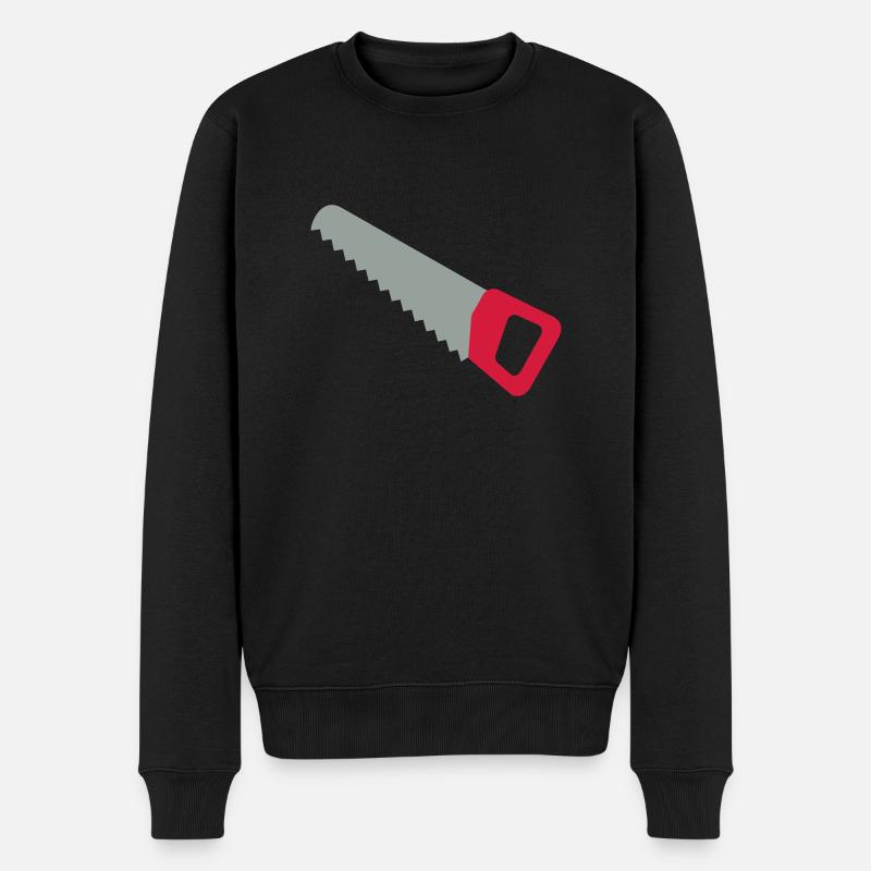 Säge - Männer Premium Bio Pullover - Schwarz
