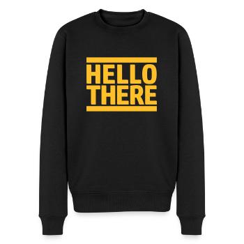 Yellow Hello There - Men's Premium Organic Jumper - black - Front - Nico (187cm)