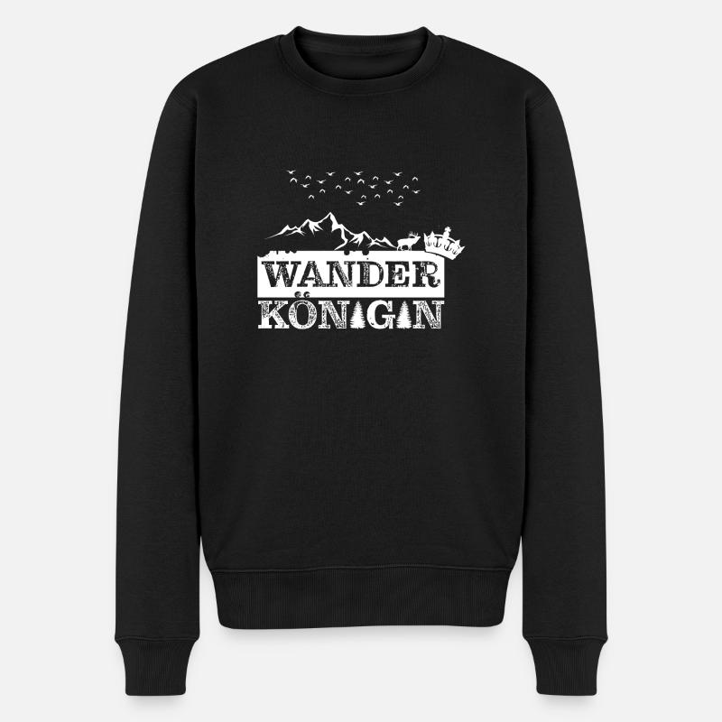 Wanderkönigin weiss - Männer Premium Bio Pullover - Schwarz