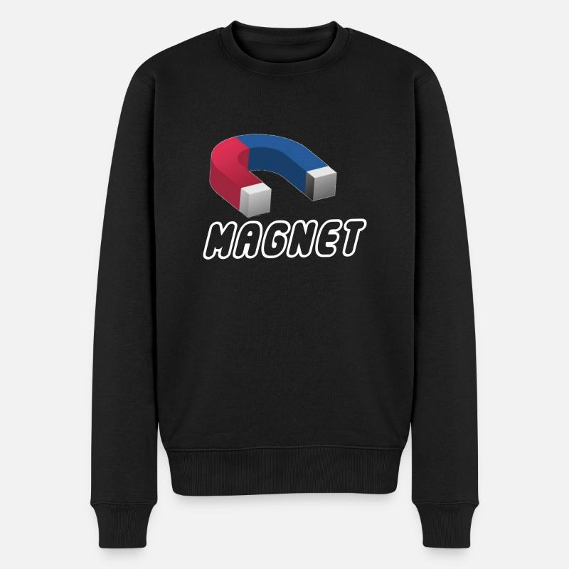 Magnet - Männer Premium Bio Pullover - Schwarz