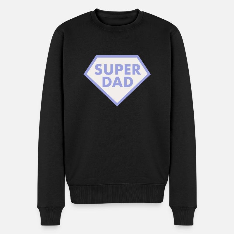 SUPER DAD 2 - Männer Premium Bio Pullover - Schwarz
