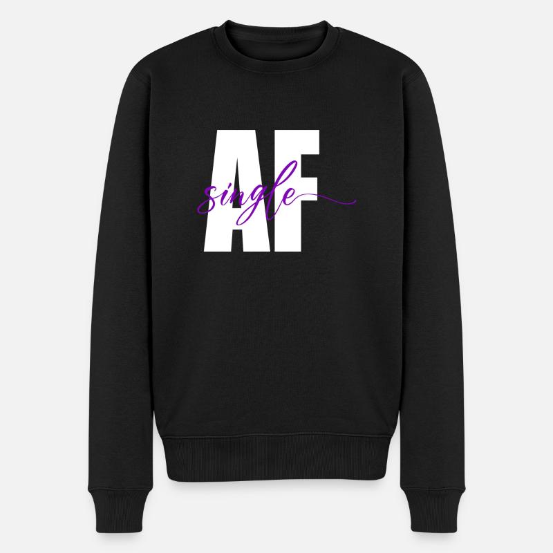 Single Wie verdammt - Männer Premium Bio Pullover - Schwarz