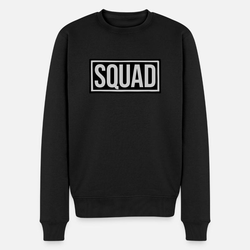 Text Squad Leader Schild - Männer Premium Bio Pullover - Schwarz