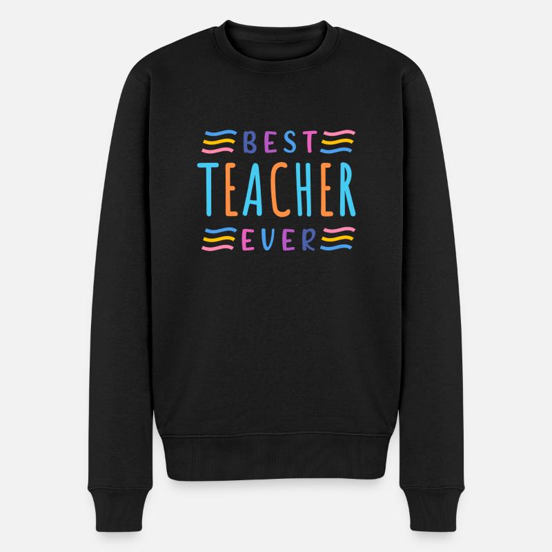 Bester Lehrer aller Zeiten - Männer Premium Bio Pullover - Schwarz