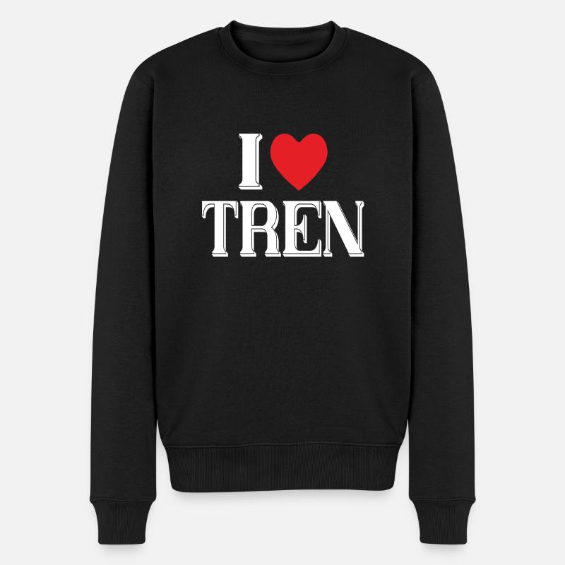 TREN INSIDE - I LOVE TREN - Männer Premium Bio Pullover - Schwarz