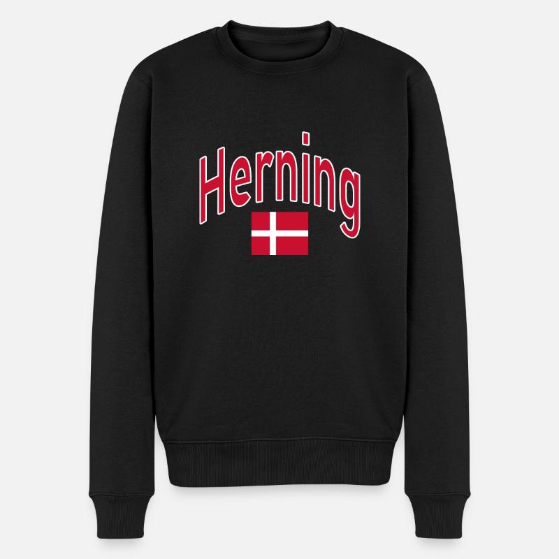 Drapeau de Herning Danemark - Pull Premium bio Homme - noir