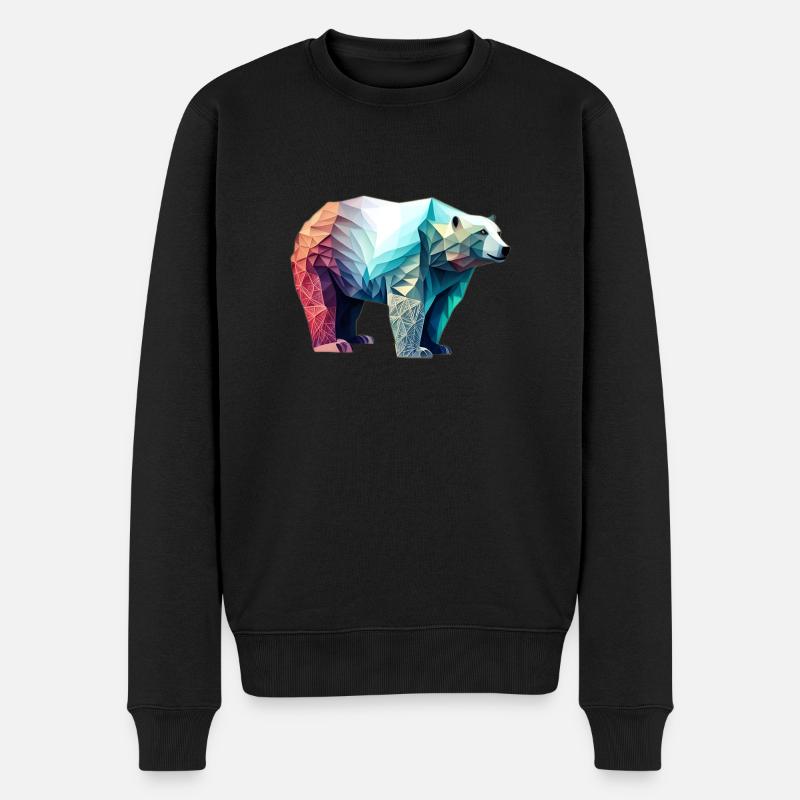 Ours blanc - Pull Premium bio Homme - noir