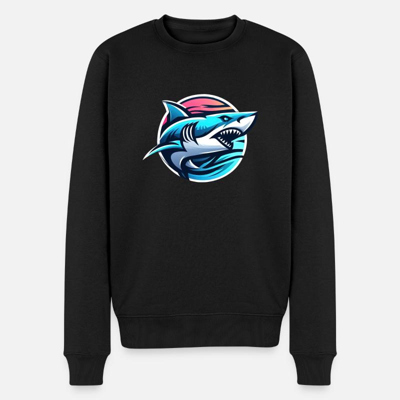 Logo d’illustration de requin - Pull Premium bio Homme - noir