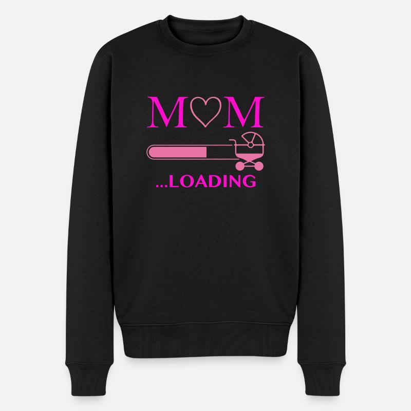 mom loading mama - Männer Premium Bio Pullover - Schwarz