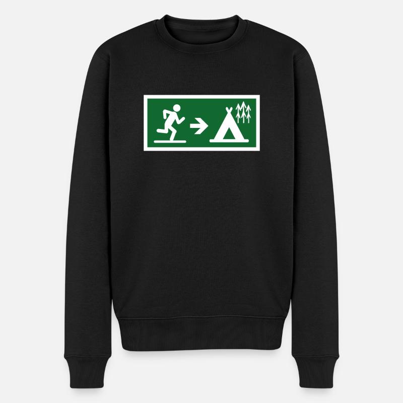 Ausgang zum Camp - Männer Premium Bio Pullover - Schwarz