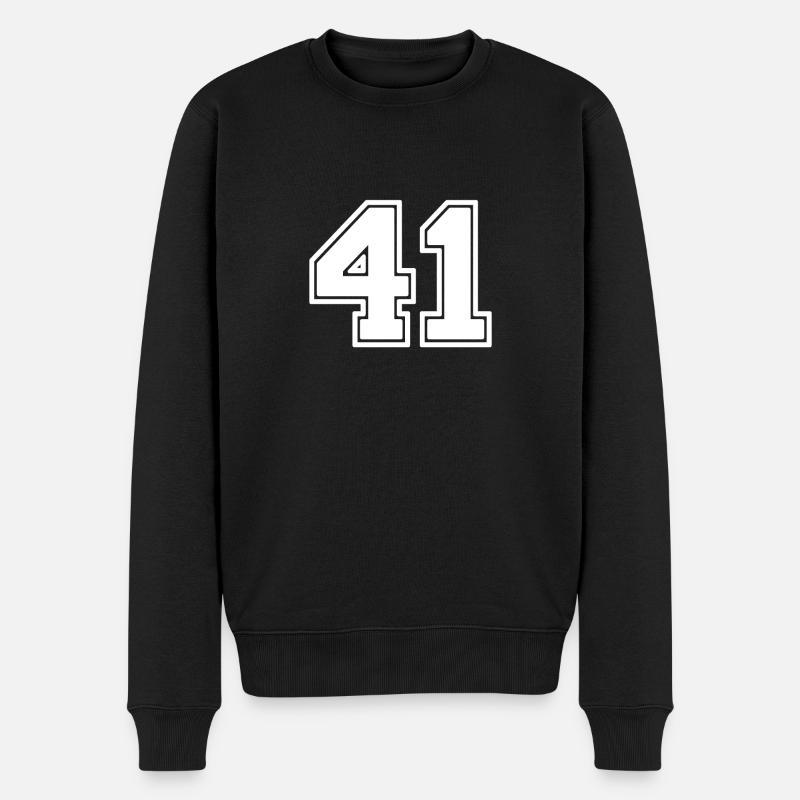Nummer 41 - Männer Premium Bio Pullover - Schwarz