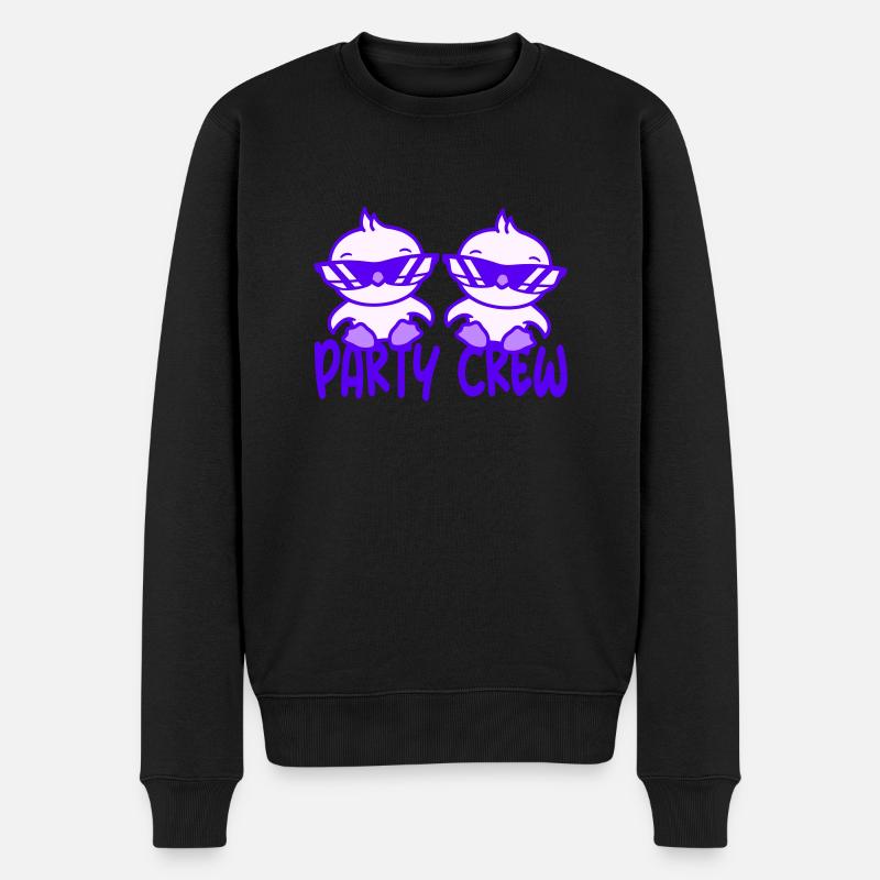 Zwei Küken Party Crew Chicks Vögel 2 Freunde Team - Männer Premium Bio Pullover - Schwarz