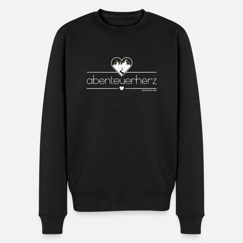 abenteuerherz - Männer Premium Bio Pullover - Schwarz