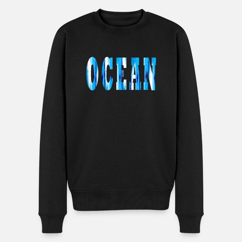 Ozean - Männer Premium Bio Pullover - Schwarz