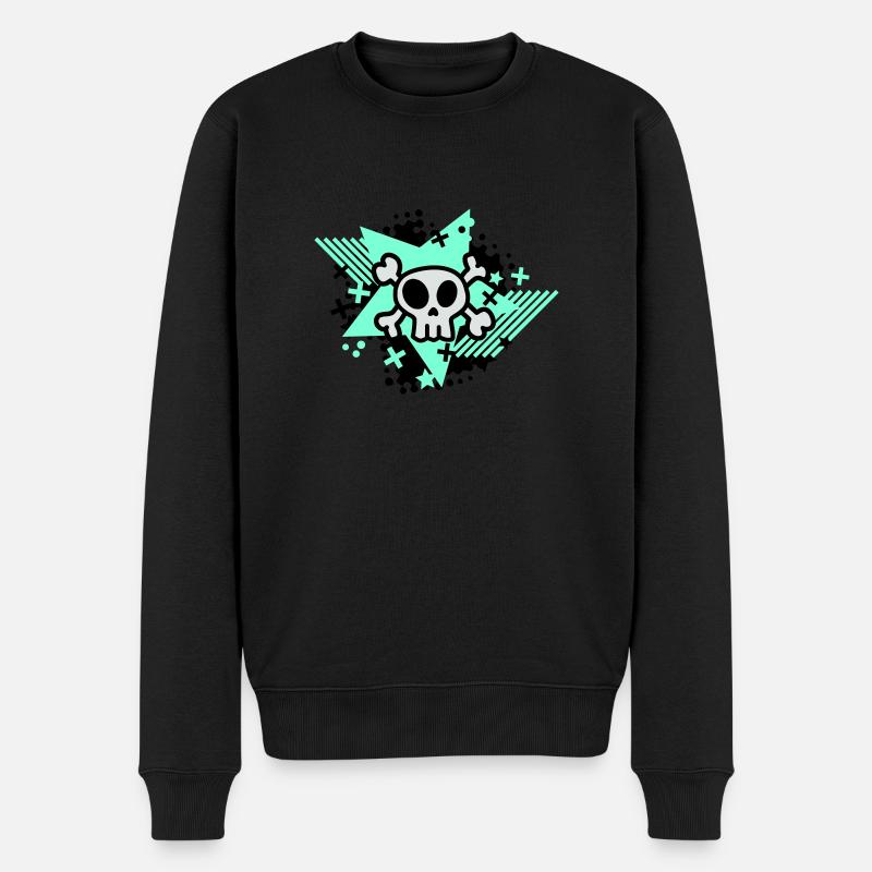 skull - Männer Premium Bio Pullover - Schwarz