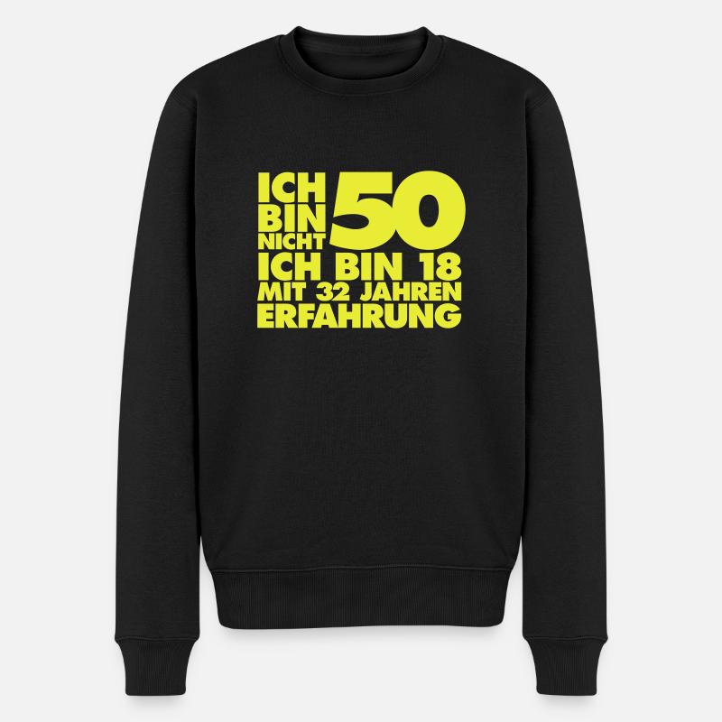 Ich bin nicht 50 Jahre - Männer Premium Bio Pullover - Schwarz