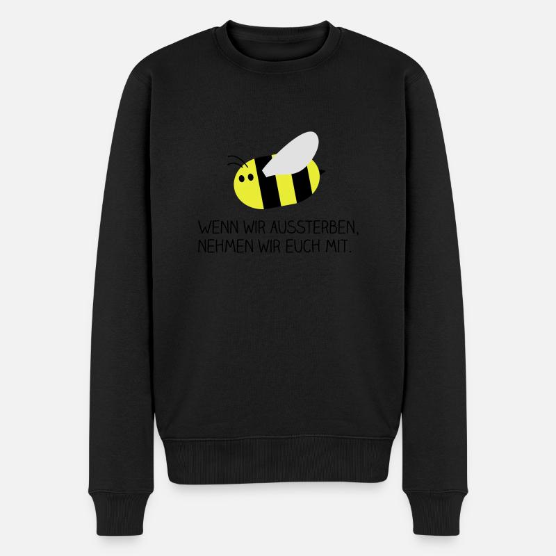 Biene - Rettet die Bienen - Männer Premium Bio Pullover - Schwarz