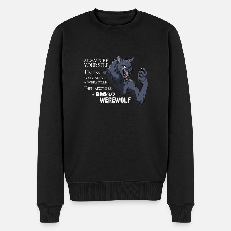 Always a werewolf - weiß - Männer Premium Bio Pullover - Schwarz