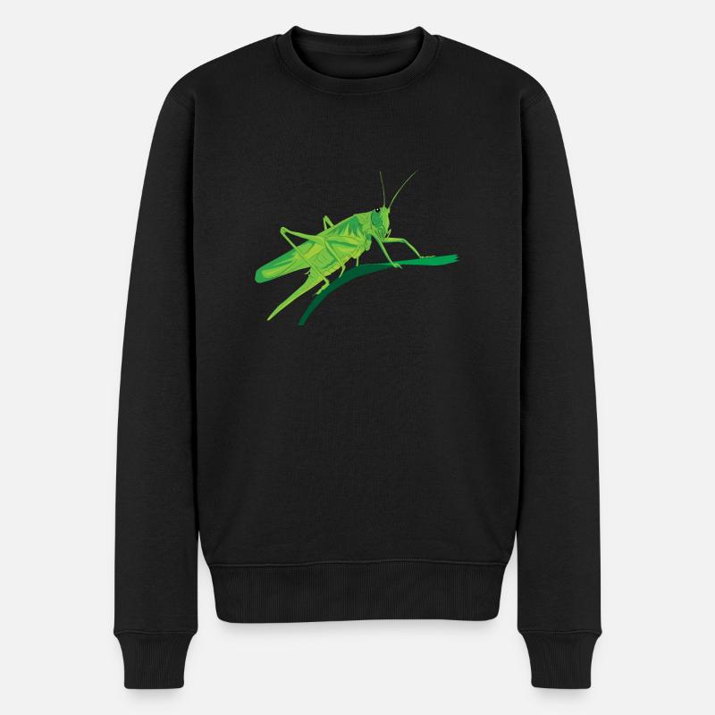 Heuschrecke Grashüpfer Insekt Vegetarier Geschenk - Männer Premium Bio Pullover - Schwarz