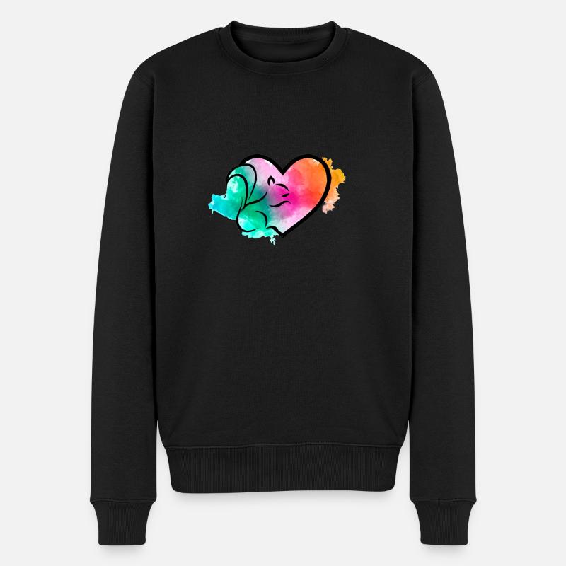 Eichhörnchen Tierliebe - Männer Premium Bio Pullover - Schwarz